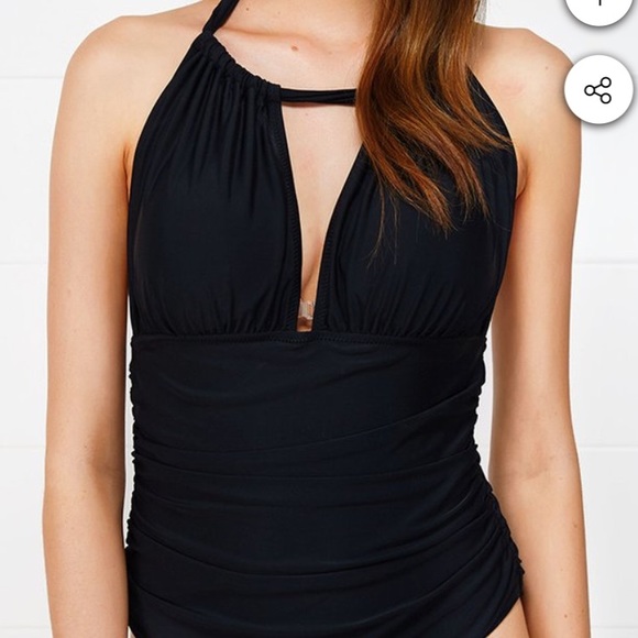 NWT Cupshe Keep Secrets Black One Piece Swimsuit - Picture 3 of 8